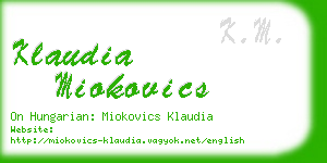 klaudia miokovics business card